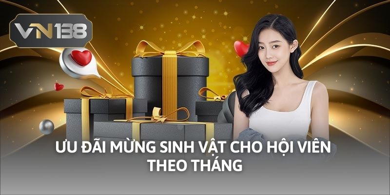 Ưu đãi mừng sinh vật cho hội viên theo tháng